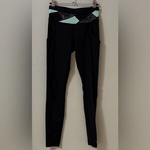 lululemon athletica Black and Mint Leggings